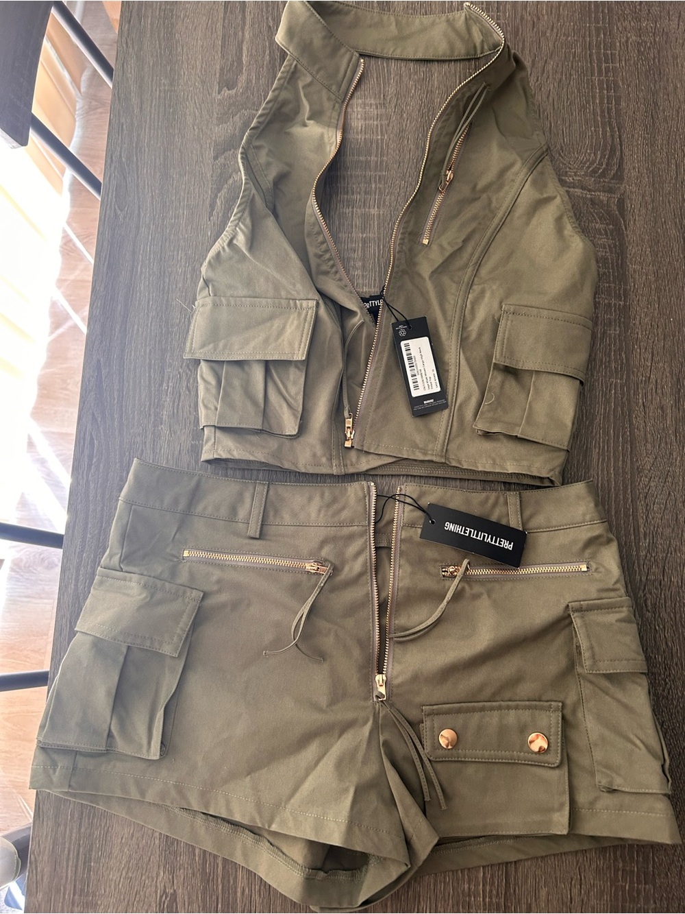 PrettyLittleThing Khaki Utility Cargo Shorts